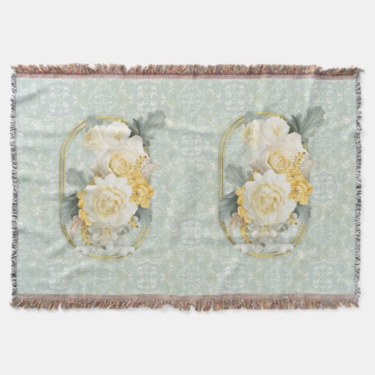 Couverture Mandalas vert clair, jaune et blanc (Devant)