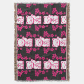 Couverture Maneki-neko japonais rose (devant Vertical)