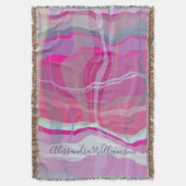 Couverture Marbled Custom Plaid Check Pink Purple Stripes (devant Vertical)