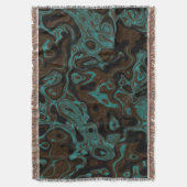 Couverture Marbre Brown & Turquoise Design - Jetée de couvert (devant Vertical)