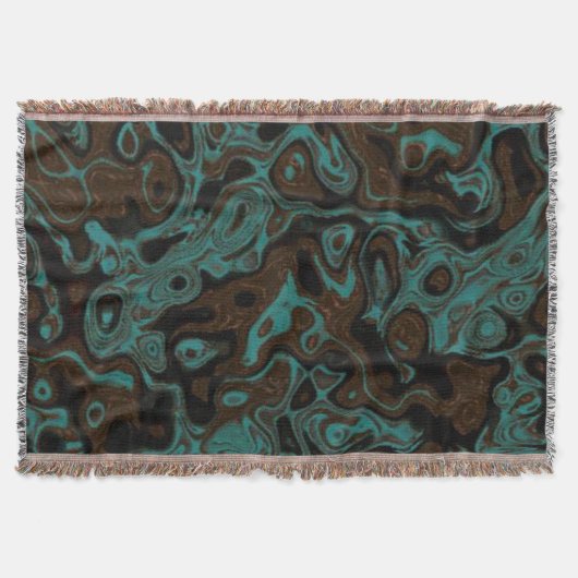 Couverture Marbre Brown & Turquoise Design - Jetée de couvert (Devant)