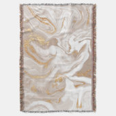 Couverture Marbre liquide beige, art de la ligne dorée. (devant Vertical)