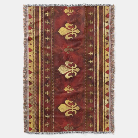 Couverture Marbre rouge et or Fleur de lis (devant Vertical)