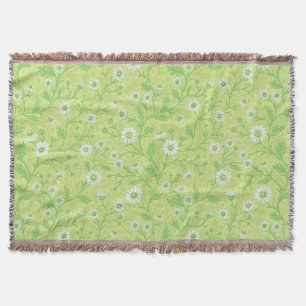 Couverture Marguerites en blanc et vert sur fond vert miel