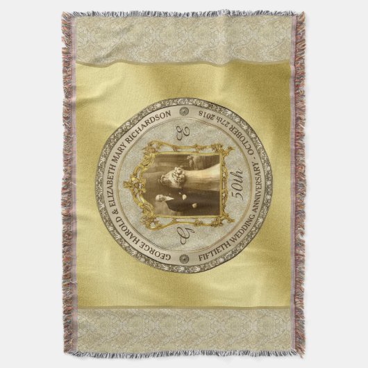 Couverture Mariage d'or Anniversaire classique cadre photo (devant Vertical)