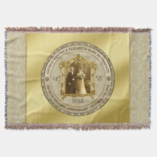 Couverture Mariage d'or Anniversaire classique cadre photo (Devant)