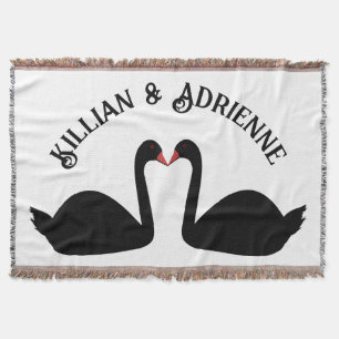 Couverture Mariage gothique Baiser Black Swans Personnalisé