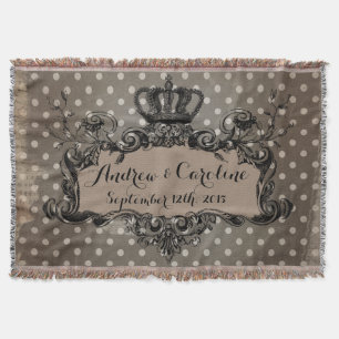 Couverture Mariage personnalisé Couronne royale sur les point