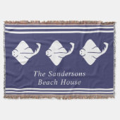 Couverture Marine Bleu Côtier Nautique Stingray Manta Ray Por (Devant)