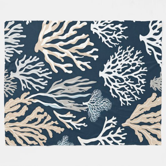 Couverture Marine Corail Bleu Beige Corail Nautiqu (Devant (Horizontal))
