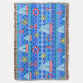 Couverture Marine Vague Rouge Bleu Ancre Bateau Voilier Batea (devant Vertical)