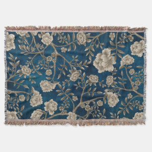 Couverture Marine Vintage Blue Sepia Chinoiserie Verdure