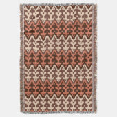 Couverture Marocaine Ikat Damask, Brown, Taupe & Rouille (devant Vertical)