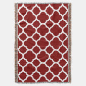 Couverture Maroon Auburn et White Quatrefoil Motif (devant Vertical)