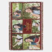 Couverture Maroon Gold Graduation Photo Collage Chic Custom (devant Vertical)