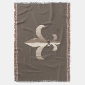 Couverture Marron rayé Monogramme Fleur De Lis (devant Vertical)