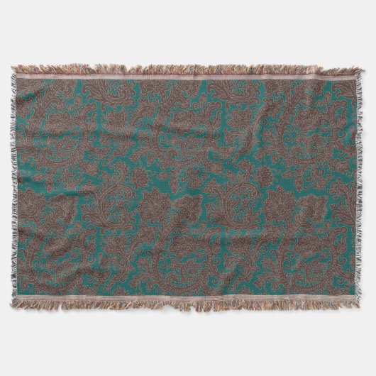 Couverture Marron sarcelle motif ornemental (Devant)