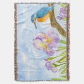 Couverture Martin-pêcheur à l'aquarelle avec iris violets (devant Vertical)