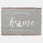 Couverture Maryland Maison d'État Personnalisée Rustique (Devant)