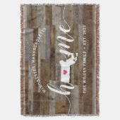 Couverture Massachusetts Maison État Personnalisé Aspect Bois (devant Vertical)