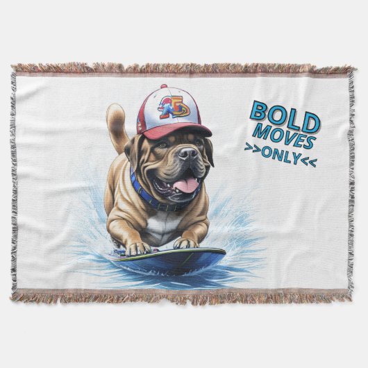 Couverture Mastiff Dogue anglais planche de surf vacances (Devant)