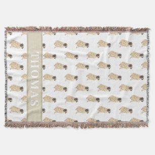 Couverture Mastiff personnalisé rose et blanc