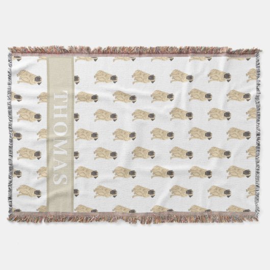 Couverture Mastiff personnalisé rose et blanc (Devant)