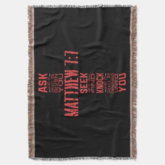 Couverture Matthieu 7:7 Bible Verse Cross (devant Vertical)