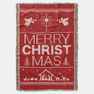 Couverture Mauvais Joyeux CHRISTmas Sweater Religieux Rouge B