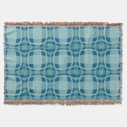 Couverture Mazipoodles Carré Cercle Carreaux Bébé Bleu (Devant)