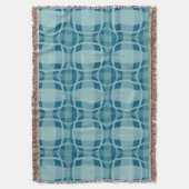 Couverture Mazipoodles Square Circle Plaid Baby Blue (devant Vertical)