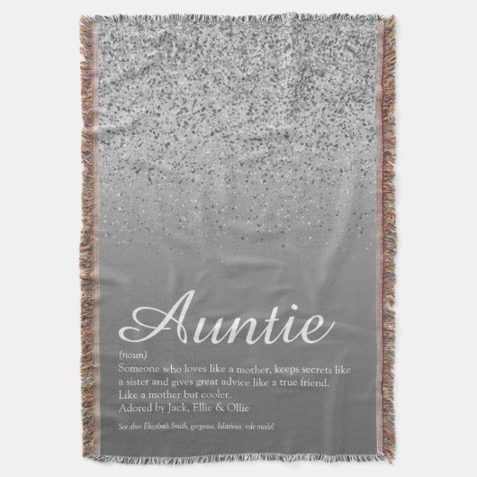 Couverture Meilleure Tante Définition Argent Paillettes (devant Vertical)