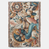 Couverture Mélange bohème de fleurs turquoises, magenta, viol (devant Vertical)