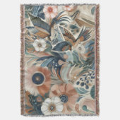 Couverture Mélange bohème turquoise, magenta, violet sur crèm (devant Vertical)