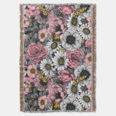 Couverture Mélange de papillons de nuit en rose et gris (devant Vertical)