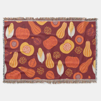 Couverture Merci Citrouille Brown Motif sans Seamless.