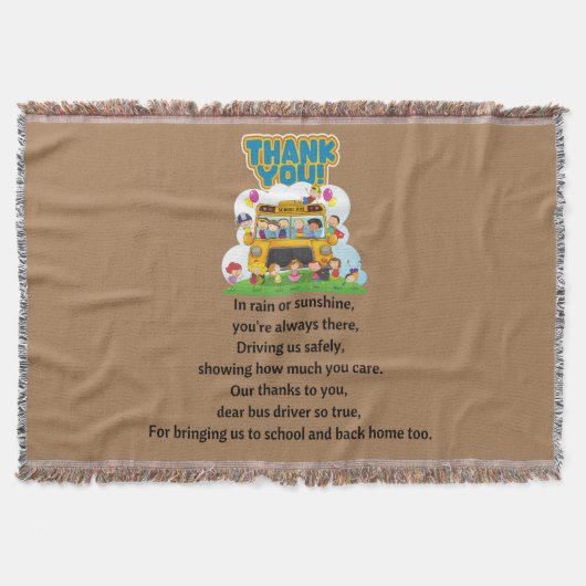 Couverture Merci, Conducteur d'Autobus Scolaire. (Devant)