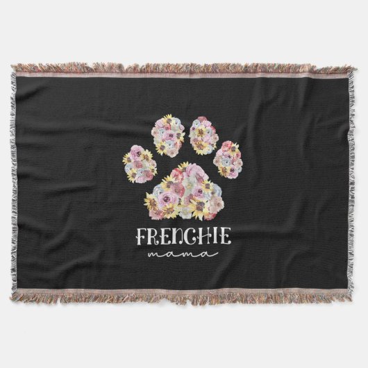 Couverture Mère Art Frenchie Mama Floral Paw French Buldog (Devant)
