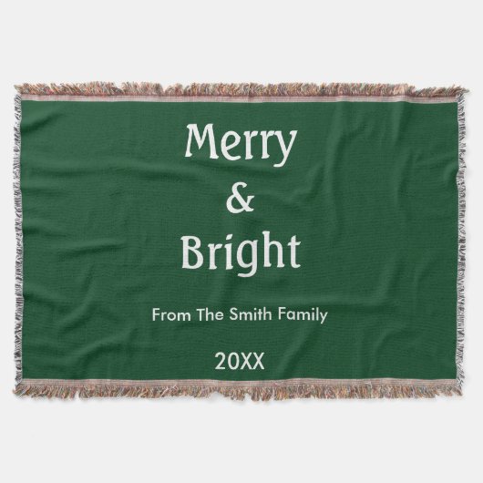 Couverture Merry And Bright Hunter Green Christmas Gift Decor (Devant)