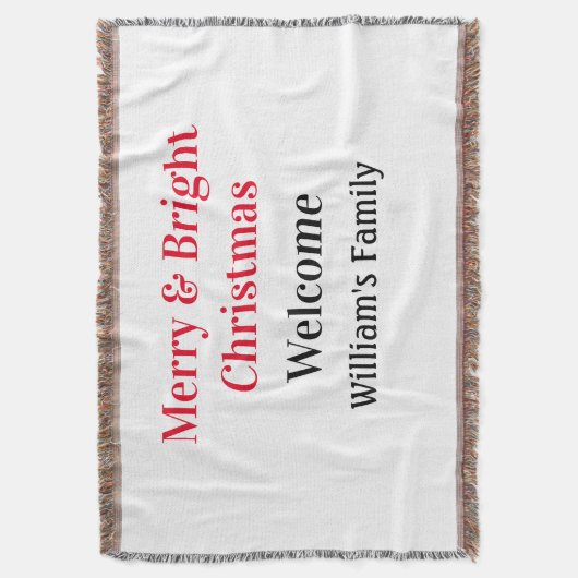 Couverture Merry Bright Christmas ajouter nom de famille bien (devant Vertical)
