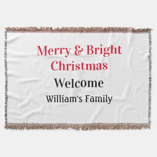 Couverture Merry Bright Christmas ajouter nom de famille bien (Devant)