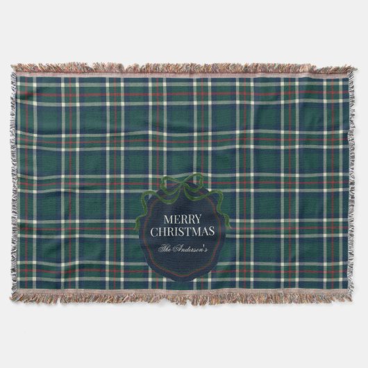 Couverture Merry Christmas Classic Preppy Tartan Plaid (Devant)