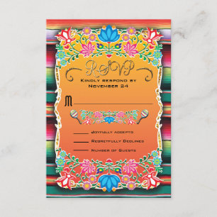 Couverture mexicaine de mariage et RSVP floral