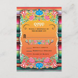 Couverture mexicaine de mariage et RSVP floral