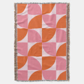 Couverture Mi-siècle Abstrait Orange et Motif rose (devant Vertical)