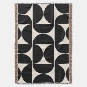 Couverture Mi-Siècle Moderne Motif Vintage Noir Et Blanc (devant Vertical)