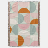 Couverture Mi-siècle moderne Sage Vert Blush Orange Motif (devant Vertical)