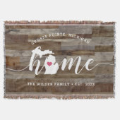 Couverture Michigan État d'origine Personnalisé Aspect Bois R (Devant)