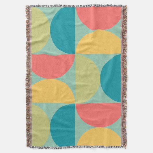 Couverture Mid Century Moderne Bitsweet moutarde et olive (devant Vertical)