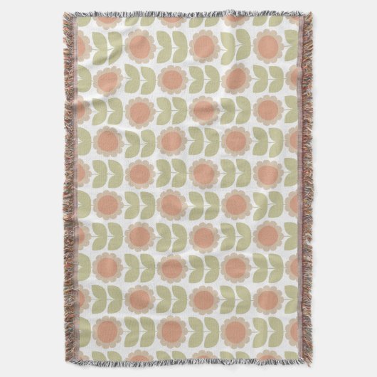 Couverture  Mid-Century Pastel Pink Retro Floral Pattern (devant Vertical)